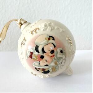 Lenox Vintage Victorian Mickey & Minnie Ornament Globe Disney Holidays Christmas